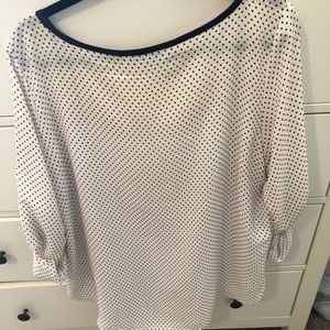 LOFT Tops - Loft cream top with maroon polka dots LOFT Tops - Loft cream top with maroon polka dots